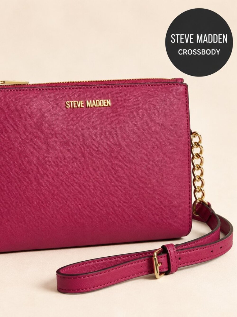 Steve Madden | Berry/Magenta Saffiano Crossbody Bag